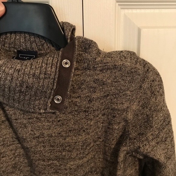GAP X-Small Colorblock Turtleneck Sweater Tunic Turtleneck Shawl Collar Neutral - Picture 5 of 8